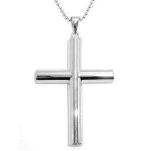 Platinum Clad 925 Sterling Silver Cross Pendant Chain  