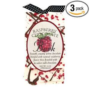   Bay Confections Chocolate Swirl Bar, Raspberry, 6 Ounce (Pack of 3
