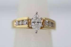 14k Gold 1.0ctw Marquise Diamond Engagement Ring Sz4.25  