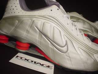   Nike SHOX RUNNING R4 SILVER GREY WHITE COMET RED SHIRT XL DS 13  