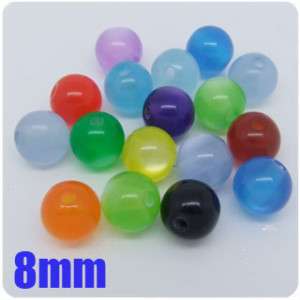 50 Pcs Mixed Cat Cats Eye Round Loose Beads 8mm M003  