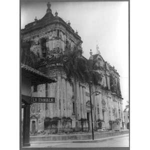 Facade of cathedral, Leon, Nicaragua 1930s 