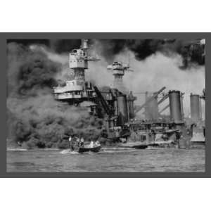  USS West Virginia at Pearl Harbor 20x30 Canvas