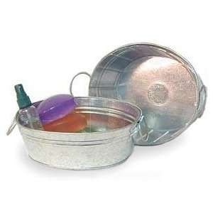    Galvanized Oval Bowl with fold w/ hard liner
