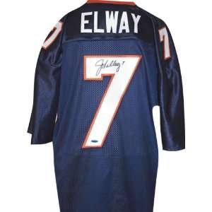 John Elway Autographed Navy Custom Jersey  Sports 