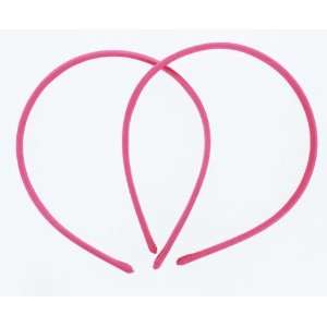  10mm Satin Covered Plastic Headband in Hot Pink   1 Piece 