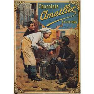 CHOCOLATE CHILDREN COOK BARCELONA SPAIN SMALL VINTAGE 