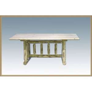  Rustic Log Trestle Dining Table   Montana Collection