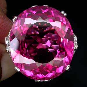 PINK TOPAZ & SAPPHIRE 925 SILVER RING
