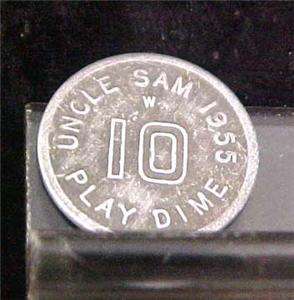Uncle Sam Play Dime 1955 Token Spanish Reverse  9769  