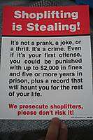 New Shoplifting is Stealing Posterboard Security Sign  
