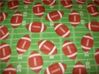 Soft and Warm Football Field Fleece Blanket with Footballs Scattered 