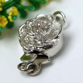 pcs 925 Sterling Silver Carved Flower Clasp 8mm  