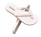 New Flojos Sugar Thong Flip Flops Sandals Womens Shoes White Size 6