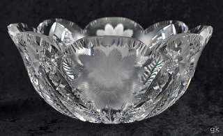 Fantastic Antique ABP Cut Glass Bowl Floral Designs  