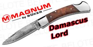 Boker Magnum Damascus Lord Folder Burl Wood 01MB790DAM  