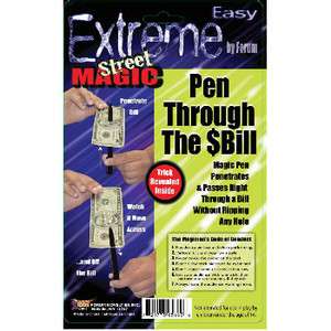 Extreme Street Magic Pen Through Money Bill Trick Easy Fun Magician 
