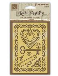 Brass Stencil KEY TO MY HEART Embossing Template Border  