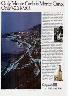 1973 MONTE CARLO SEAGRAM’S VO FIRST CANADIAN PRINT AD  