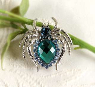 New Spider Brooch pin Blue Swarovski Crystals wholesale  