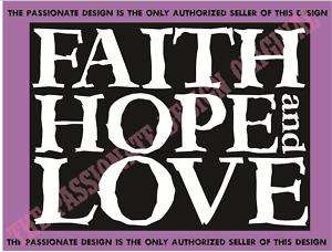 christian decal cross God faith hope love 8 x 10 A087  