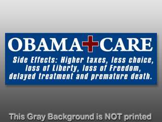   Side Effects Higher Taxes Less Bumper Sticker   decal nobama repeal no