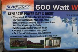 600 watt Power Sunforce Wind Generator Turbine   Mill  