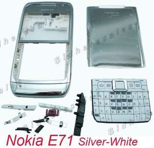 Full Housing Cover for Nokia E71 Keypad Silver  White  