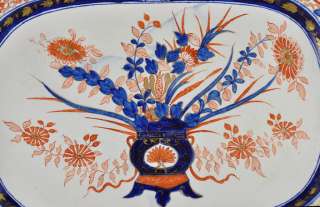 Large Antique English Porcelain Platter Imari Floral  