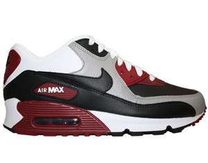 Nike Air Max 90 Medium Grey/White Black Team Red Mens Running Shoes 