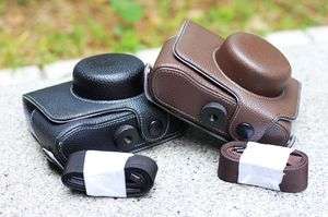   camera case bag + strap for Olympus Pen E P3 EP3 17mm black /brown