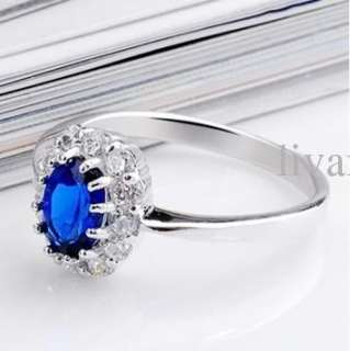 Royal Princess Blue Sapphire CZ Engagement Ring + Box  