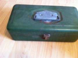 Vintage Metal Victor Tackle Fishing Lure Box Chest  