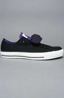 Converse The Chuck Taylor All Star Double Tongue Lo in Black and Royal 