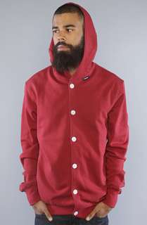 Makia The Button Up Hooded Sweatshirt in Brick Red  Karmaloop 