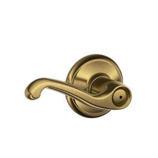 Schlage Antique Brass Bed and Bath Flair Lever F40 FLA 609 at The Home 