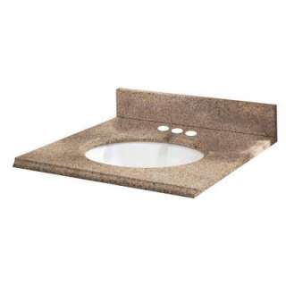 Pegasus 37 in. W Granite Vanity Top with White Basin and 4 in. Faucet 