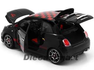 BbURAGO 118 2008 FIAT 500 ABARTH NEW DIECAST MODEL CAR BLACK / RED 