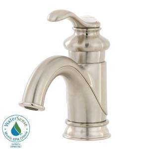   Low Arc Bathroom Faucet with Lever Handle in Vibrant Brushed Nickel