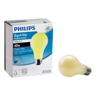 Philips PLC 60 Watt A19 Long Life Bug Light Bulbs (2 Pack) 415810 at 