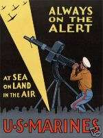 WWII USMC Poster   U.S. Marines, Land  Sea  Air  