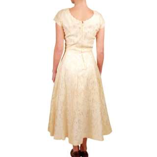 Ivory Chantilly Lace Party Dress Jonathan Logan 1950’S  