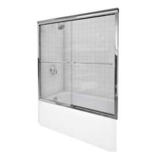 KOHLER Fluence Frameless Bypass Bath Door with Crystal Clear Glass in 