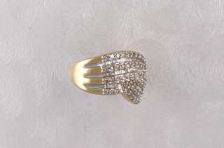 14k Gold Genuine Diamond Ring 120+ Diamonds Sz 7.25  
