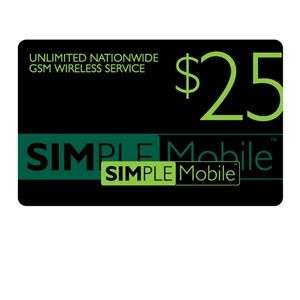 SIMPLE MOBILE $25 AIRTIME CARD 
