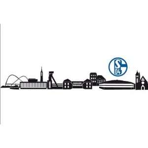 alenio 9873   alenio Wandtattoo   FC Schalke 04 Skyline mit Logo, 2x 