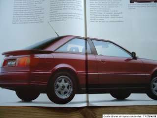 Audi Coupe Colour Edition Prospekt brochure 1992  