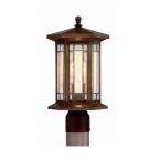 Woodbridge Collection 1 Light Small Heritage Bronze Faux Tiffany Post 