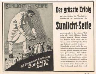 1913 – Sunlicht Seife Waschmittel Reklame Werbung schön  