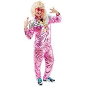 80er Jahre Kostüm Jogginganzug, Größe 38/40, pink  